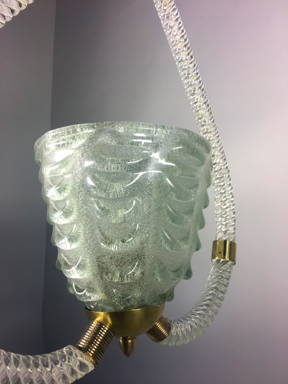 photo for sale Art Deco Chandelier By Ercole Barovier, Murano, 1940s