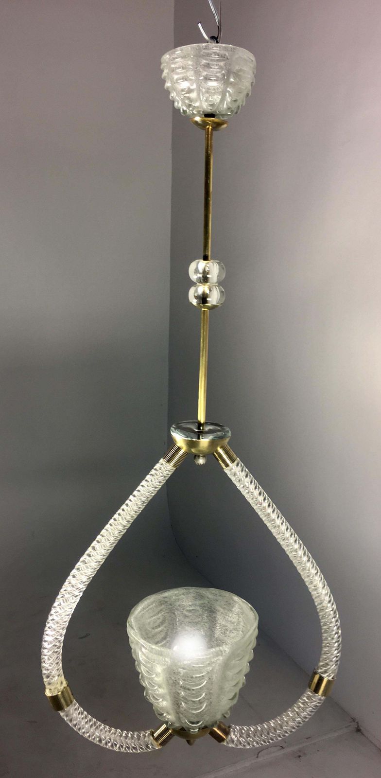 photo vinterior Art Deco Chandelier By Ercole Barovier, Murano, 1940s