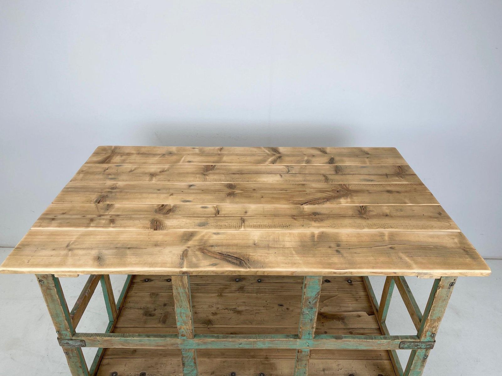 Large Vintage Czech Wooden Cart On Wheels  Kitchen Island photo vintage