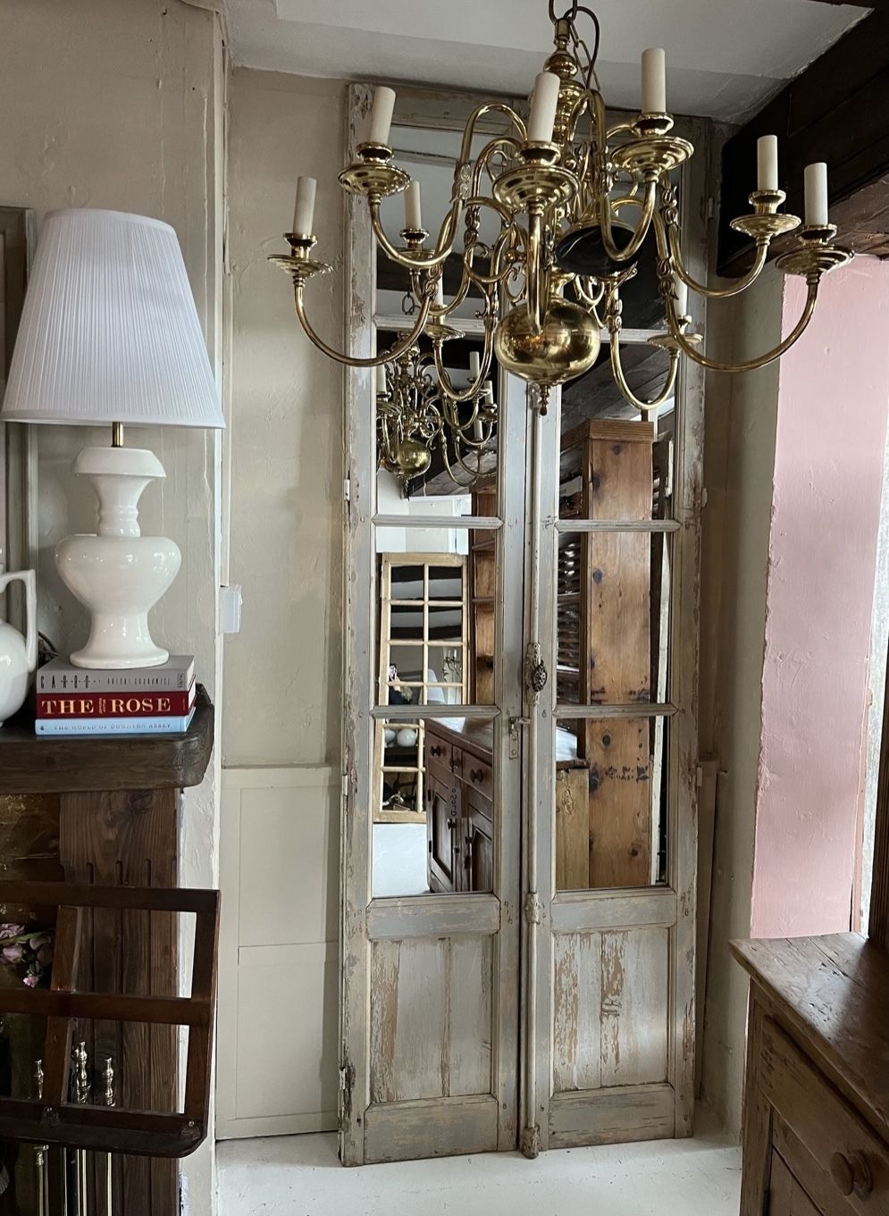 photo vinterior Antique French Huge 250cm High Stately Home Window Frame Floor Mirror