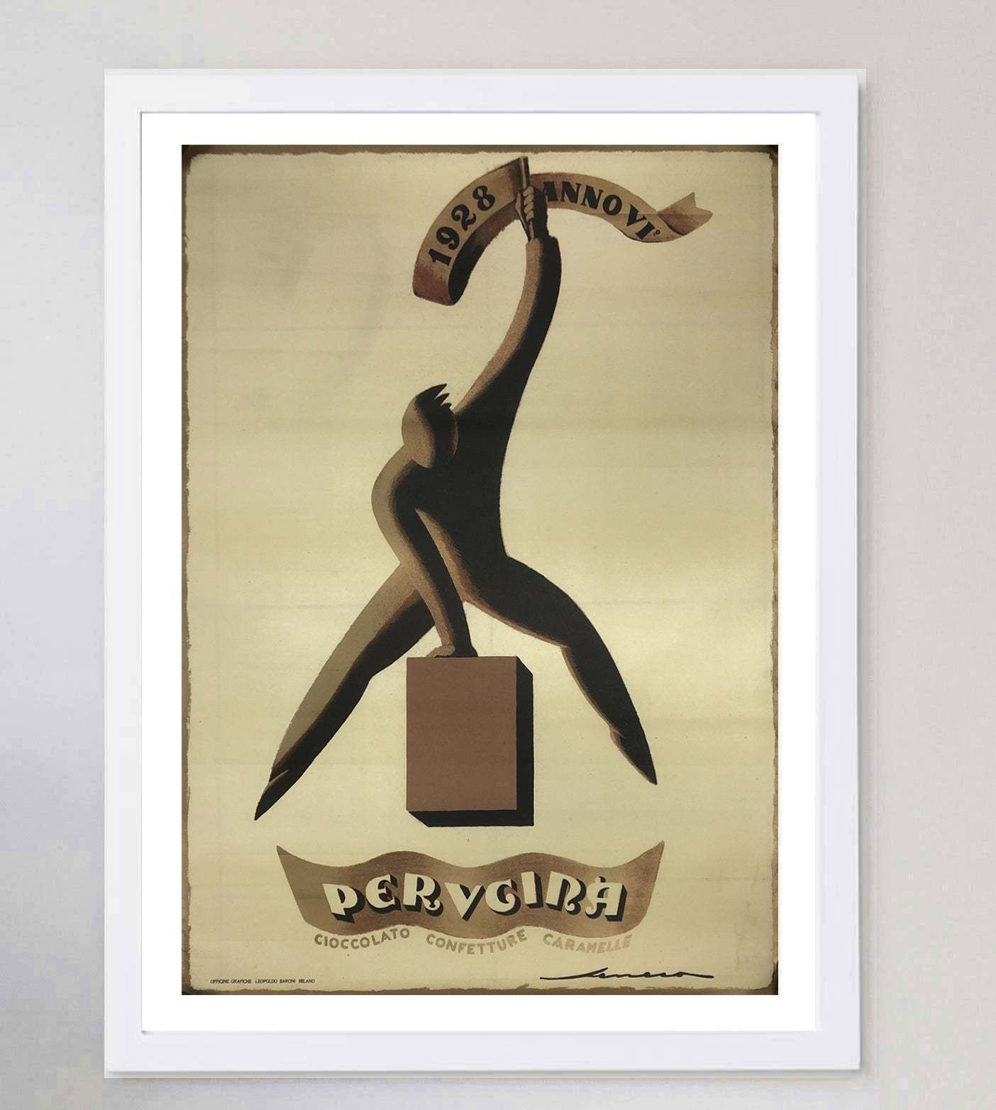 Perugina 1928 Original Vintage Poster photo for sale
