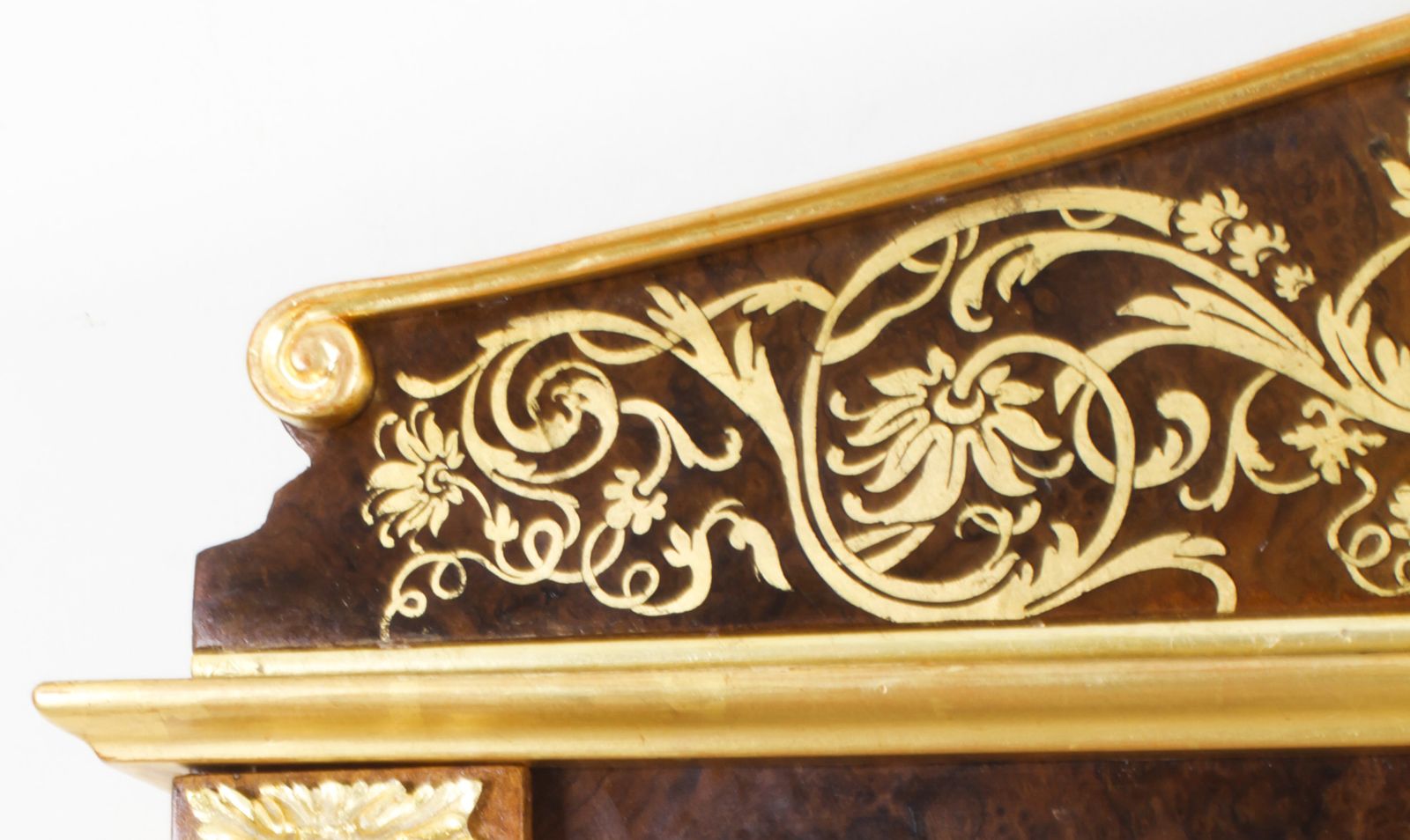 Antique French Burr Walnut Parcel Gilt Mirror 19th C 144x89cm photo 2950.0