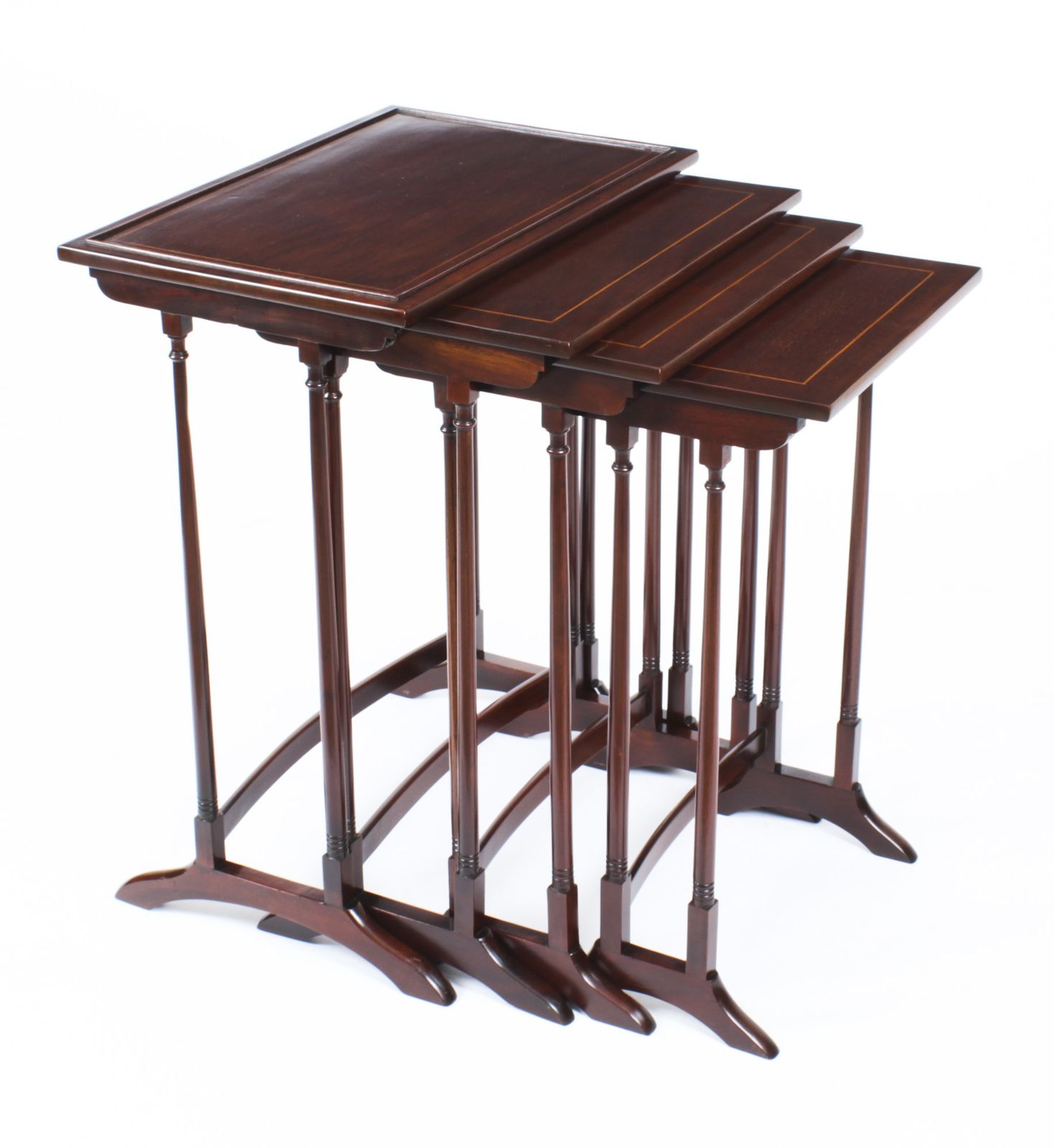 2200.0 Edwardian Mahogany Nest Of Four Tables Circa 1900 photo