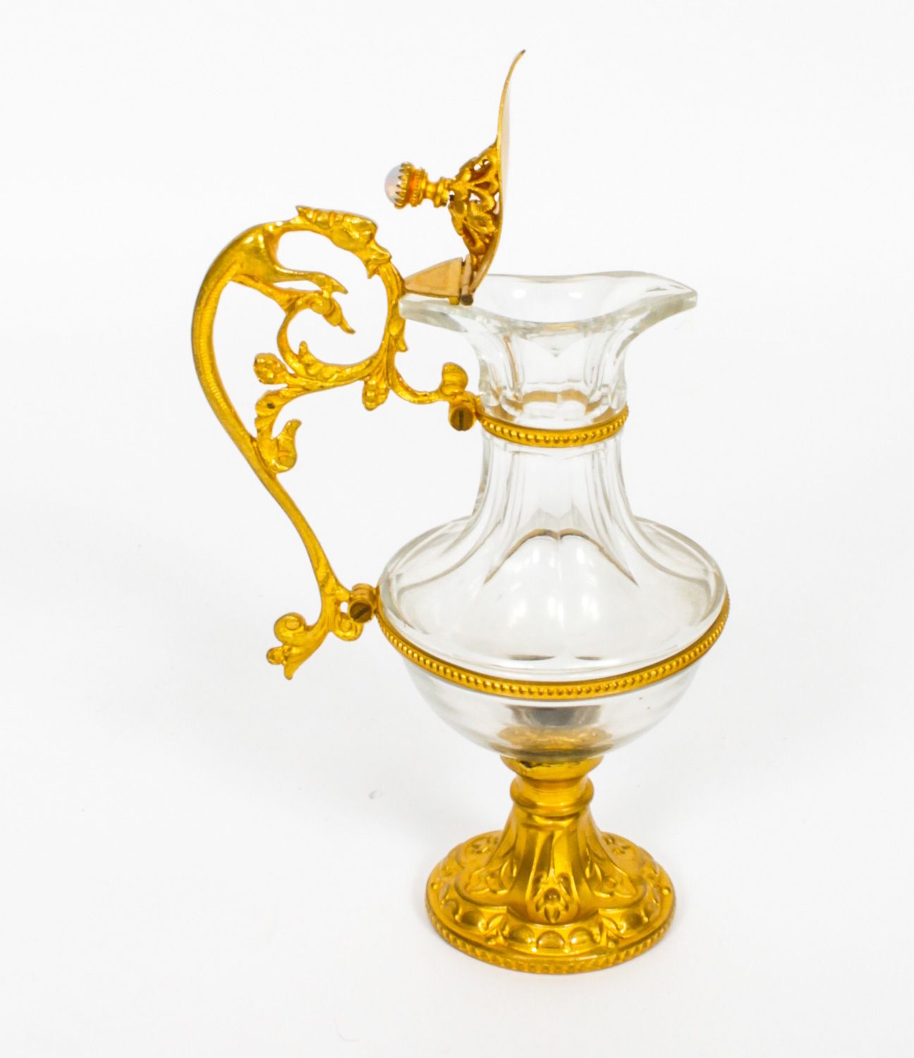 Antique Pair Of French Ormolu & Glass Ewers  19th Century photo buy