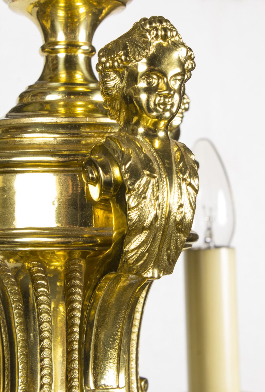 Antique French Louis XIV Style Twelve Branch Ormolu Chandelier C1900 photo for sale