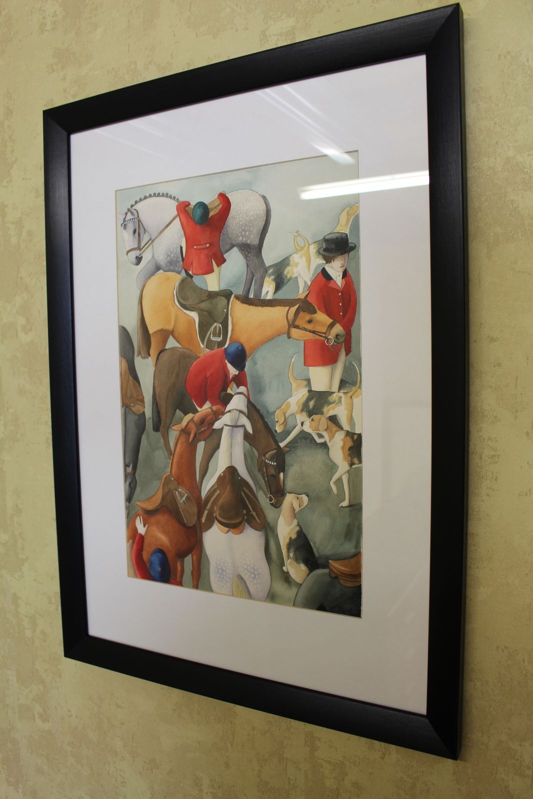 Katherine Fleming Watercolour Of Hunting Scene photo furniture