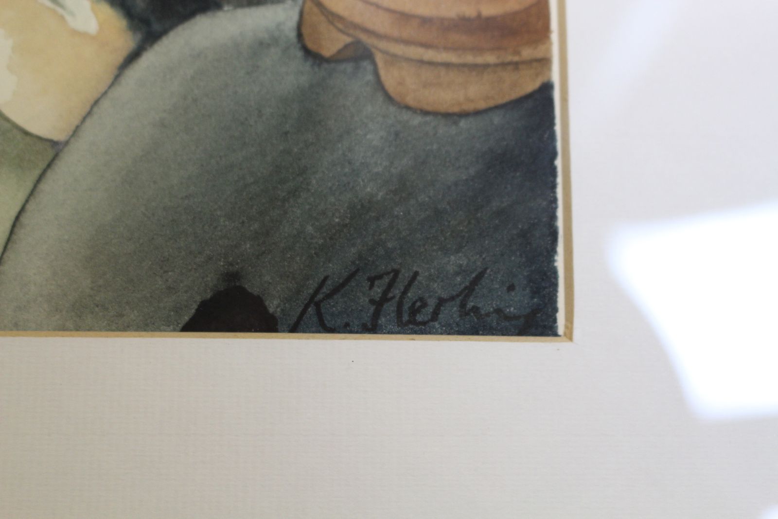 Katherine Fleming Watercolour Of Hunting Scene photo vinterior