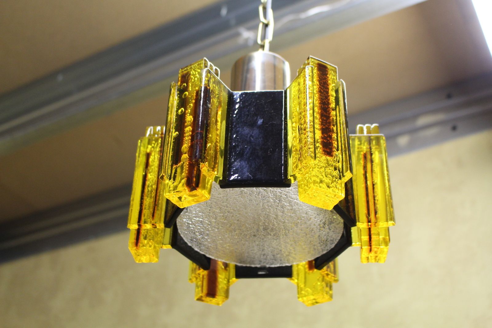 Claus Bolby Danish 1960’s Acrylic And Metal Pendant Lamp photo vinterior
