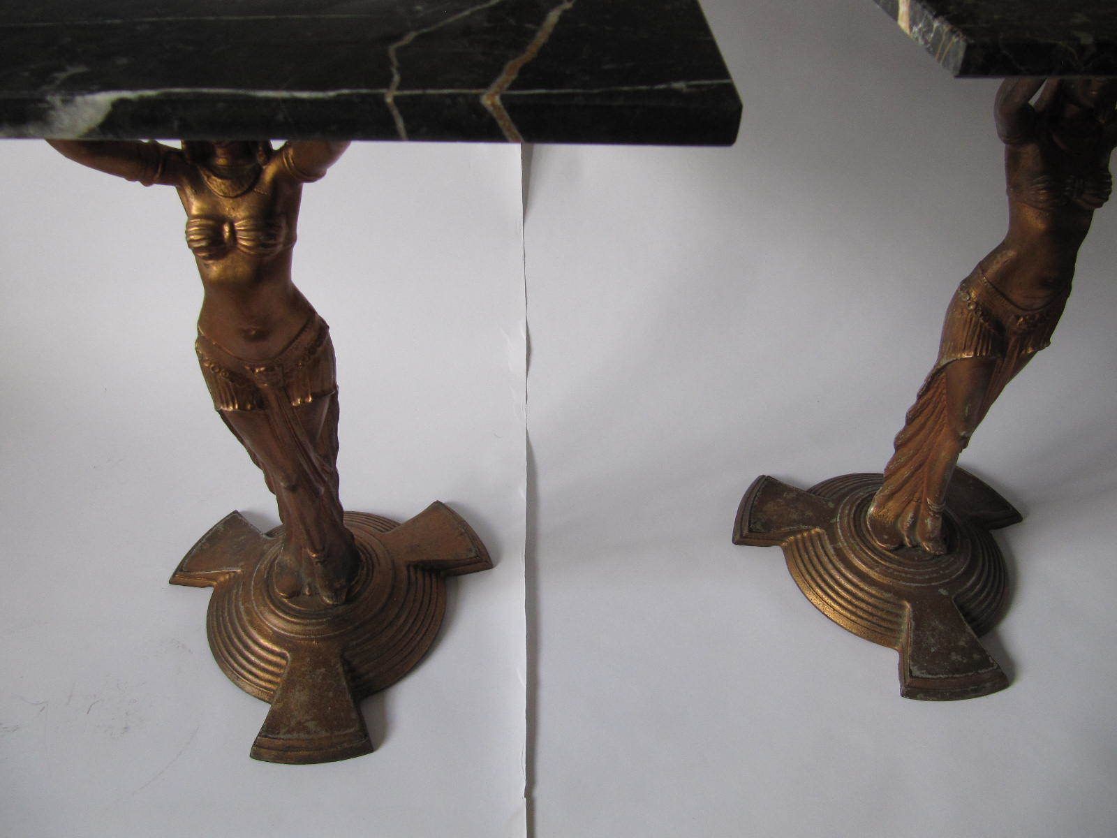 Art Deco C1920s Cast Iron & Marble French Cafe Bar Or Side Tables (We Have Several In Stock) photo buy