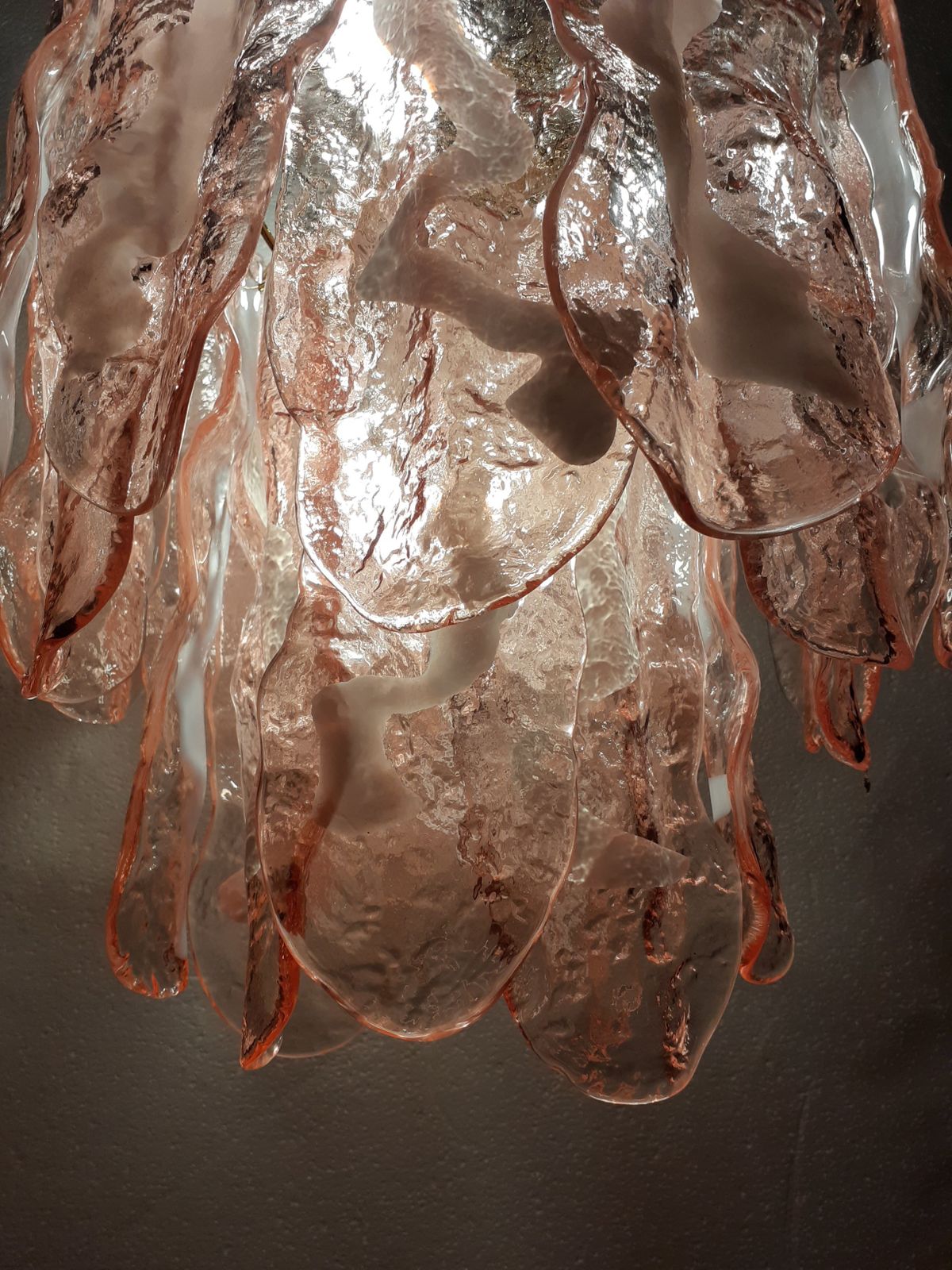 Pink “Fiamma” Murano Glass Chandelier photo furniture