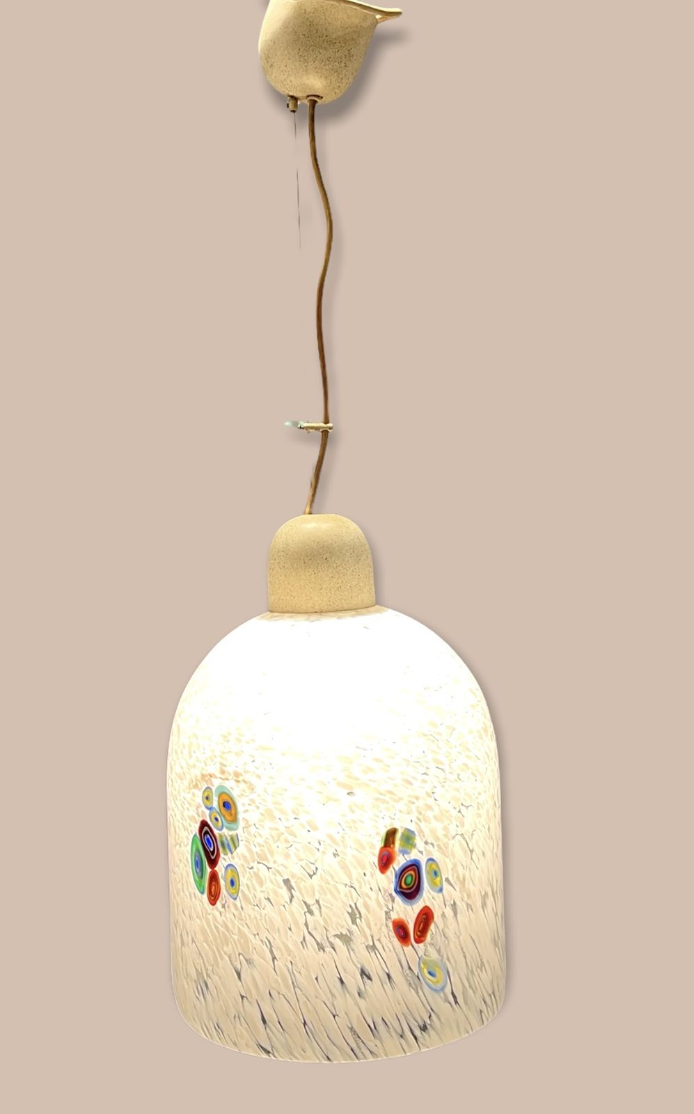 Italian Midcentury Murano Glass Light Pendant By De Mayo photo 850.0