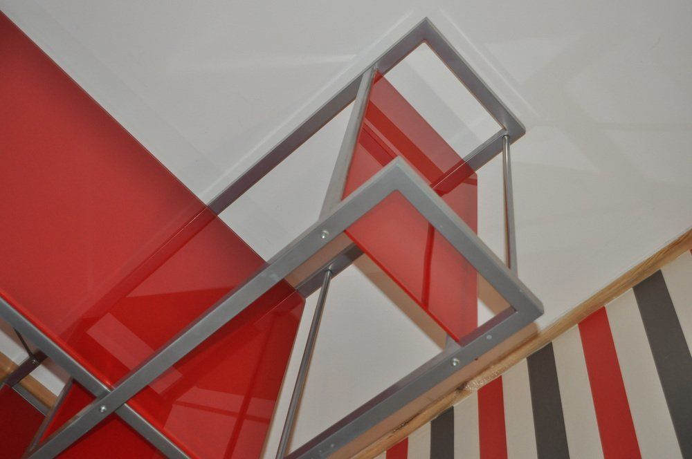 photo for sale Bauhaus Red Desk, Chair & Metal Cabinet, Set Of 3