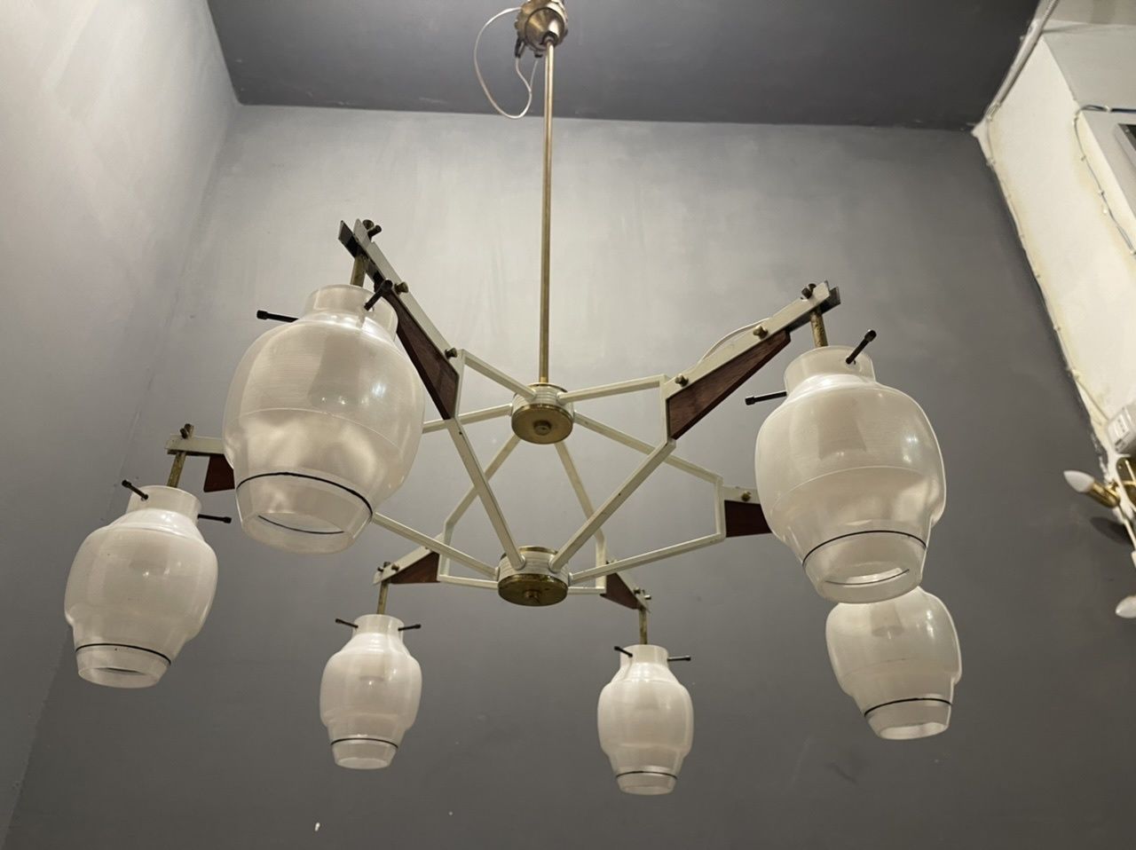 photo furniture Italian Architectural Stilnovo Chandelier 1950’s