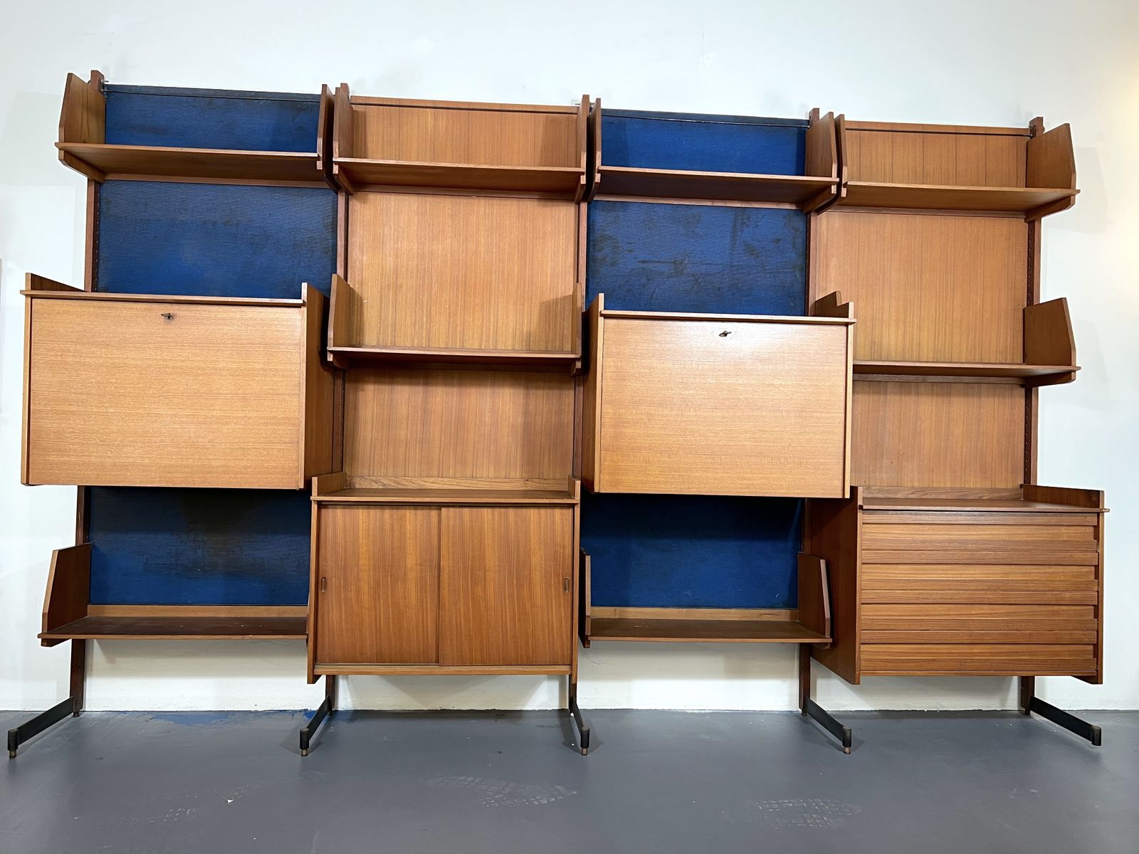 Mid Century Modern Modular Wood Bookcase From 50s photo for sale