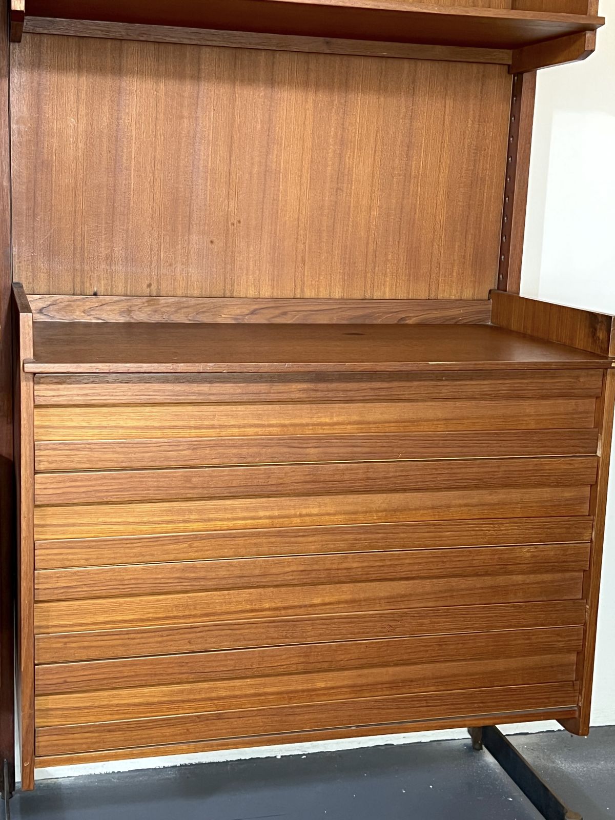 Furniture Mid Century Modern Modular Wood Bookcase From 50s photo