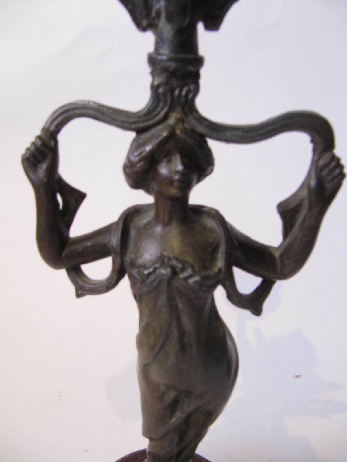 photo furniture Art Nouveau Figure Candelabra Pair, 5 Candle