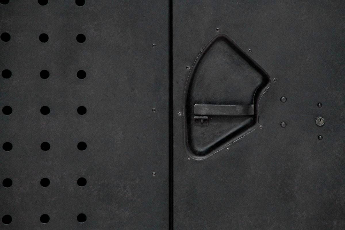 photo furniture An Industrial Two Door Cabinet Marked No.195