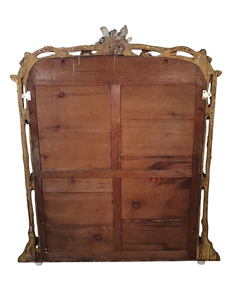 A Rare And Unusual 19th Century Giltwood Overmantle Mirror photo 6017.3329