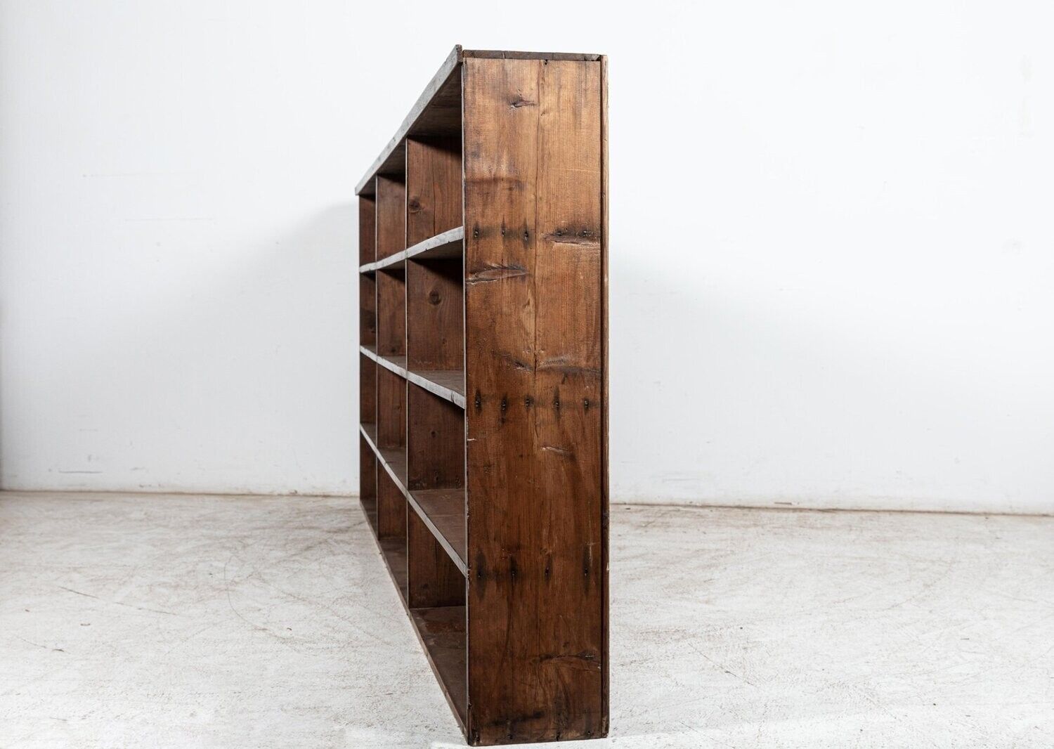 Monumental English 19thc Ironmongers Pine Bookcase Cabinet photo 3853.0