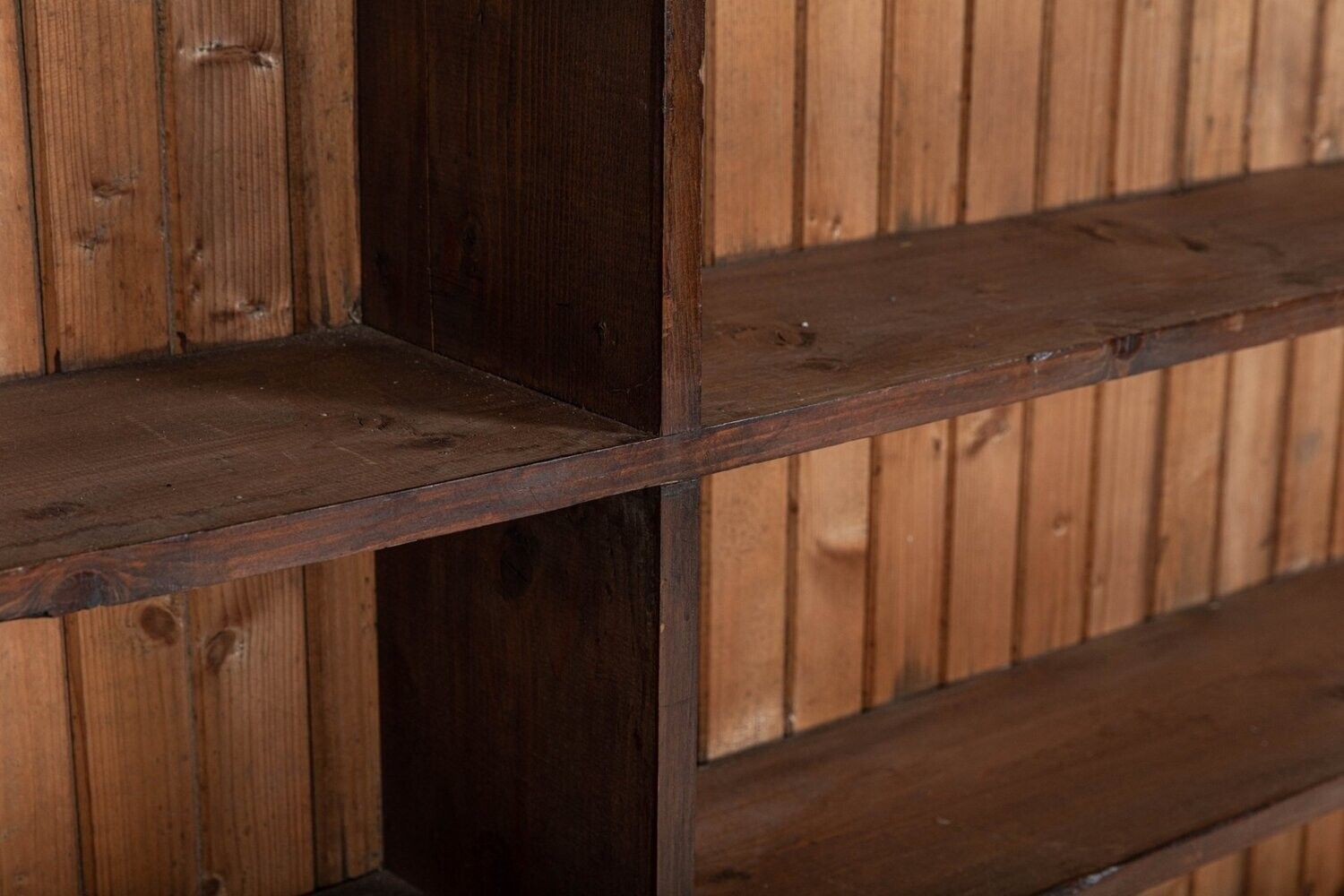 Monumental English 19thc Ironmongers Pine Bookcase Cabinet photo vinterior