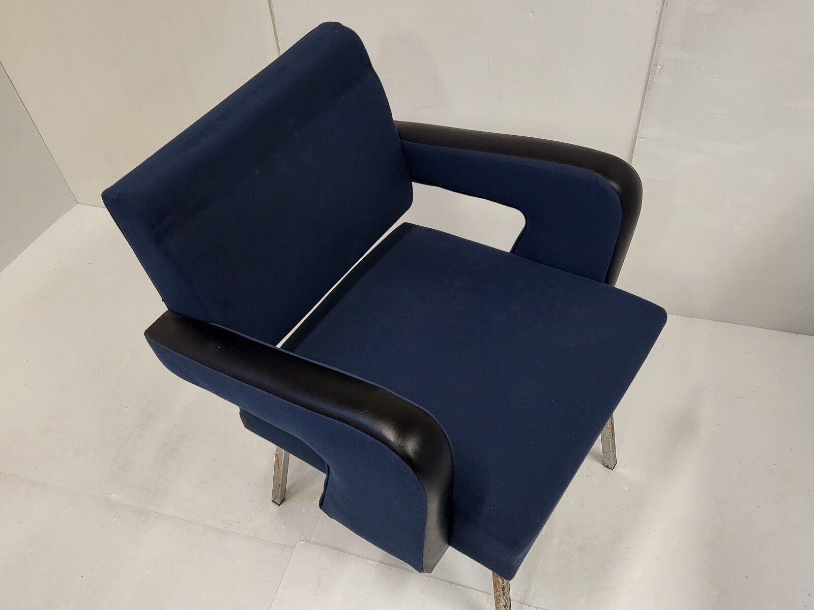 Furniture Pair Of "President" Armchairs By Jacques Adnet 1950 Vintage 50s 1950s photo