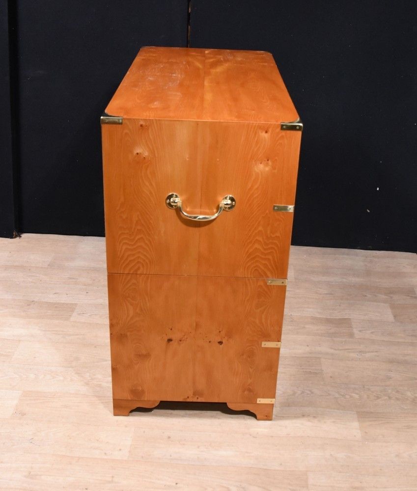 Walnut Campaign Chest Of Drawers  Colonial Commode photo buy