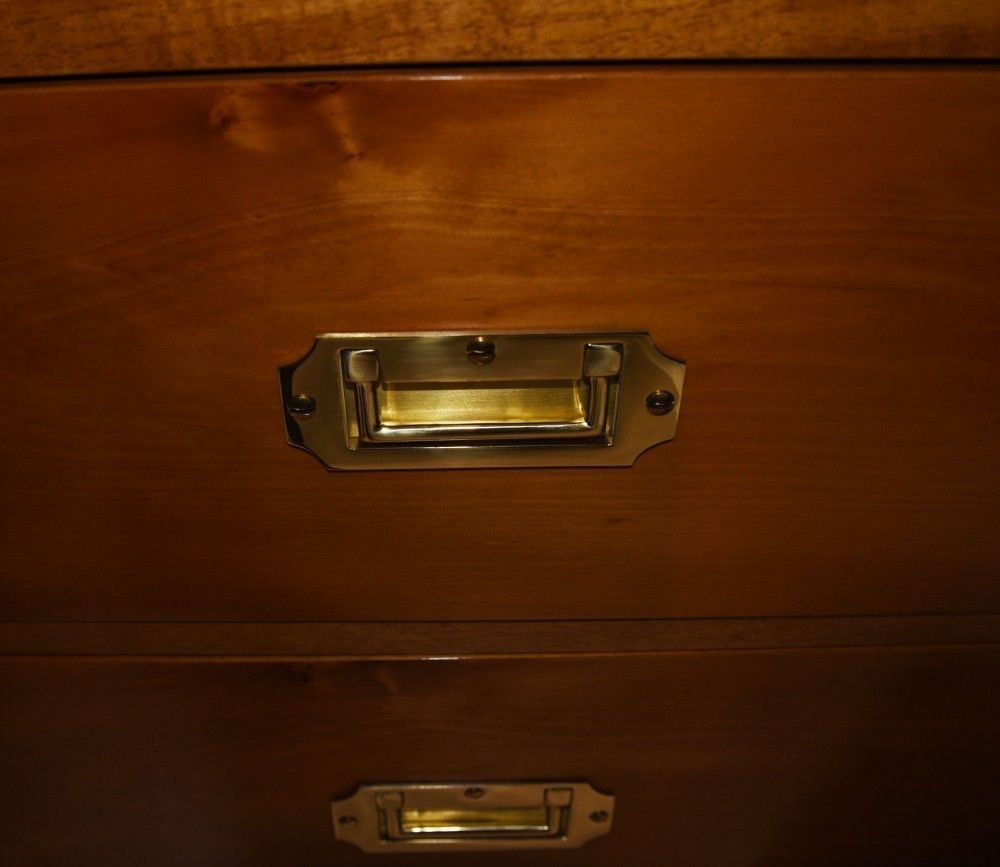 photo for sale Walnut Campaign Chest Of Drawers  Colonial Commode