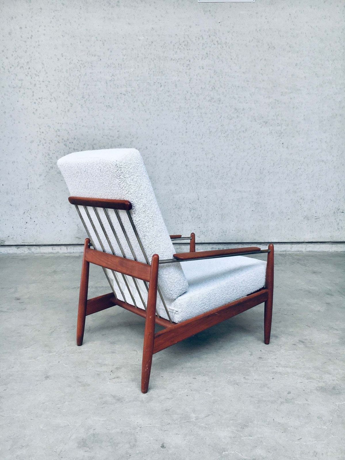Midcentury Modern Scandinavian Design Armchair Fauteuil, Denmark 1960's photo vintage