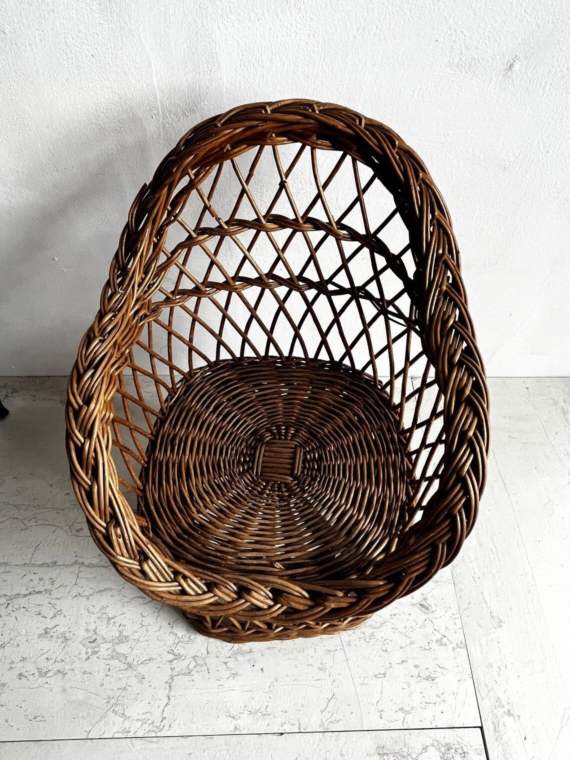 Vintage Wicker Childrens Armchair photo furniture