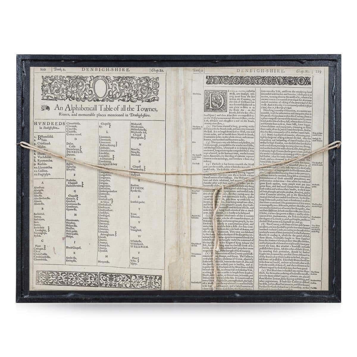 17th Century John Speed Map Of Denbighshire, C.1610 photo furniture