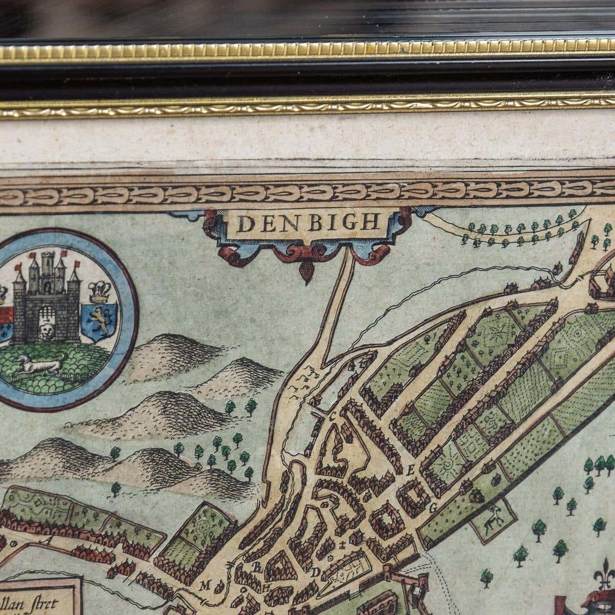 17th Century John Speed Map Of Denbighshire, C.1610 photo buy