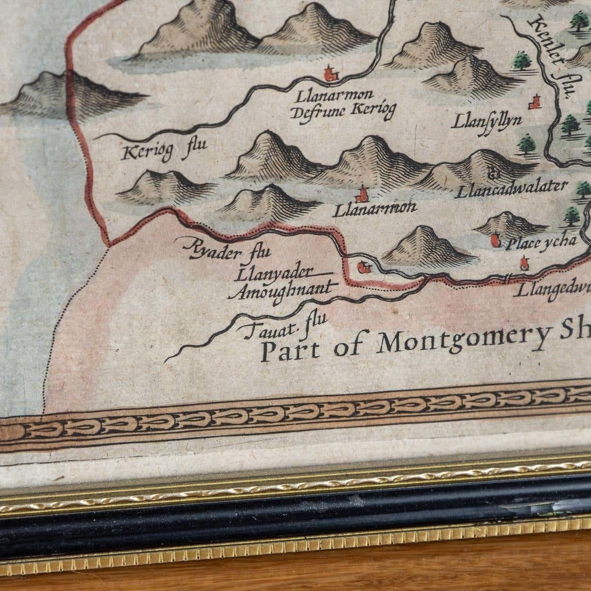 595.0 17th Century John Speed Map Of Denbighshire, C.1610 photo