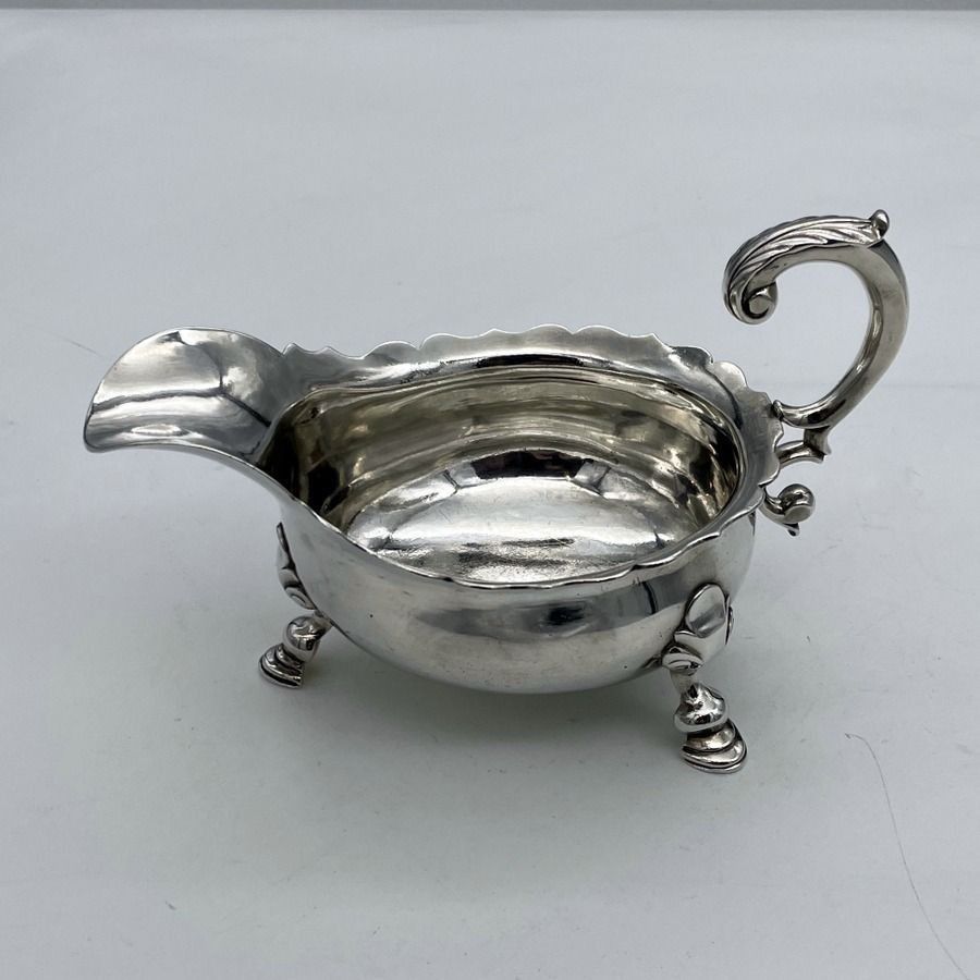 Mid 18th Century Antique George II Pair Silver Sauceboats London 1745 Henry Brind photo buy