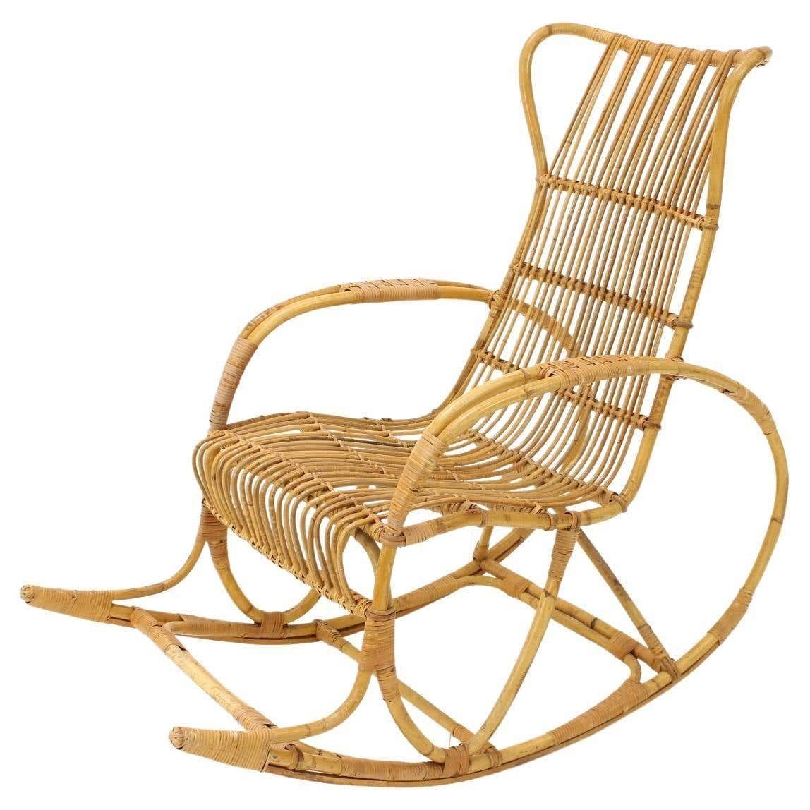 Mid Century Rattan Rocking Chairs, 1960's