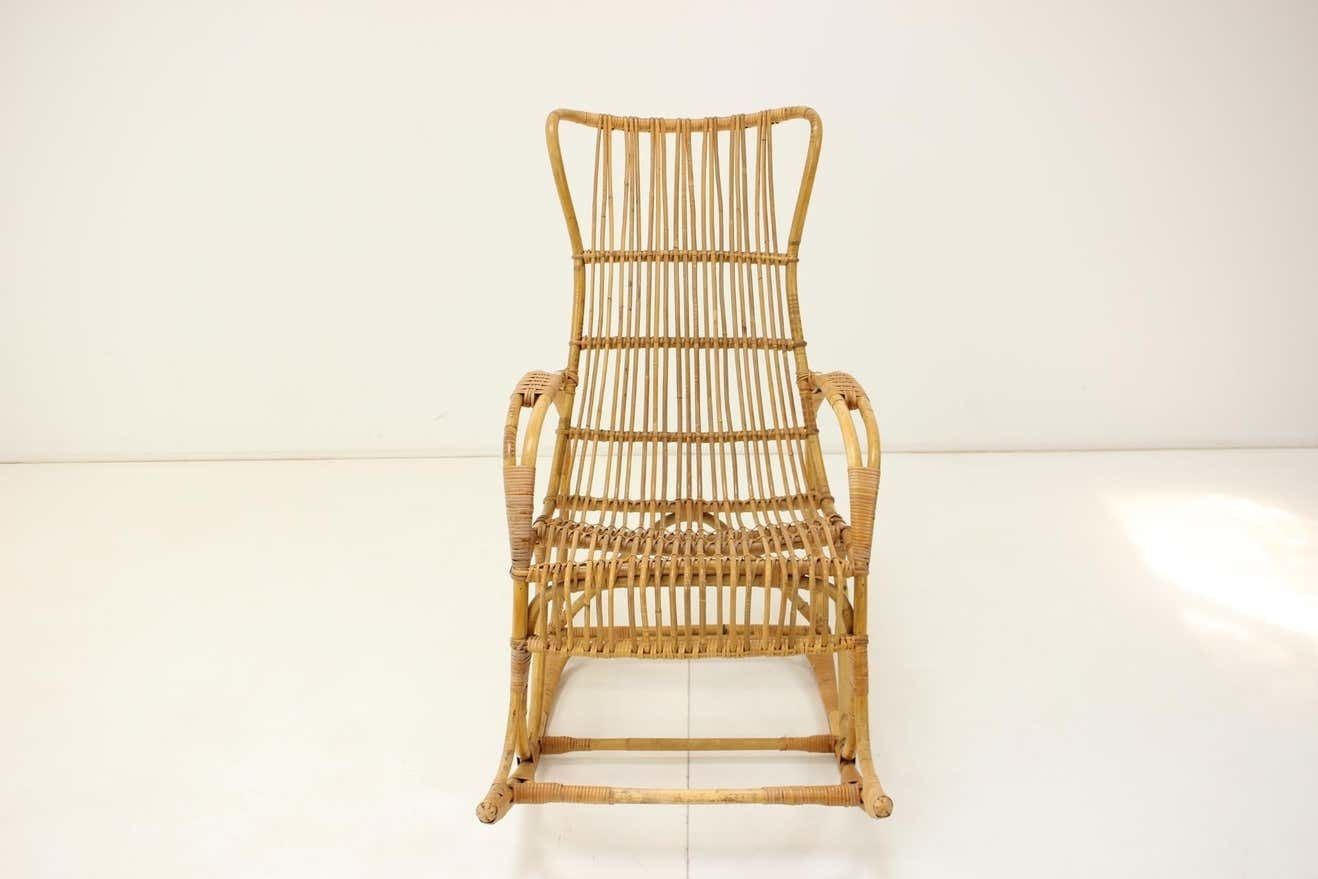 Mid Century Rattan Rocking Chairs, 1960's photo furniture
