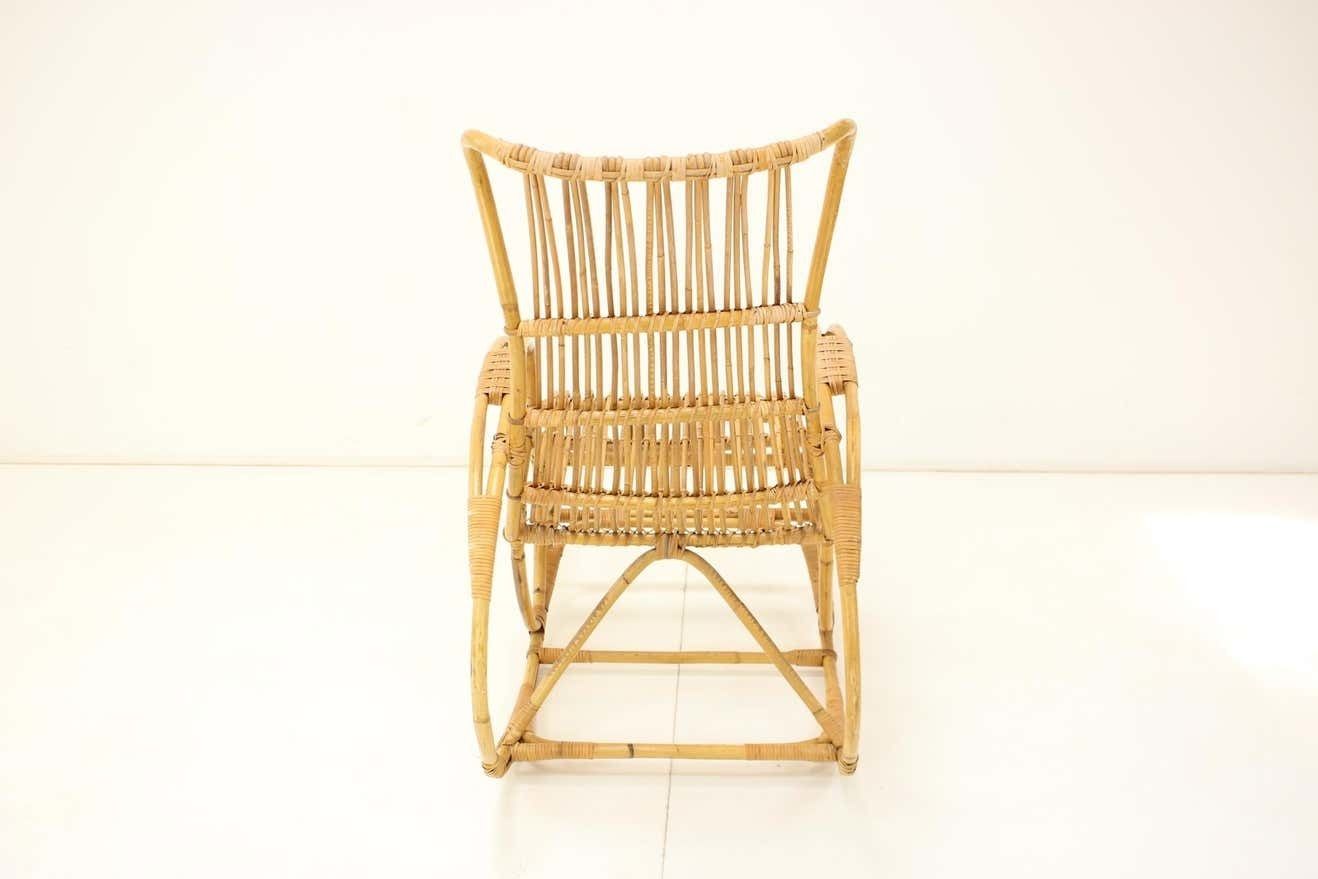 Mid Century Rattan Rocking Chairs, 1960's photo 646.0