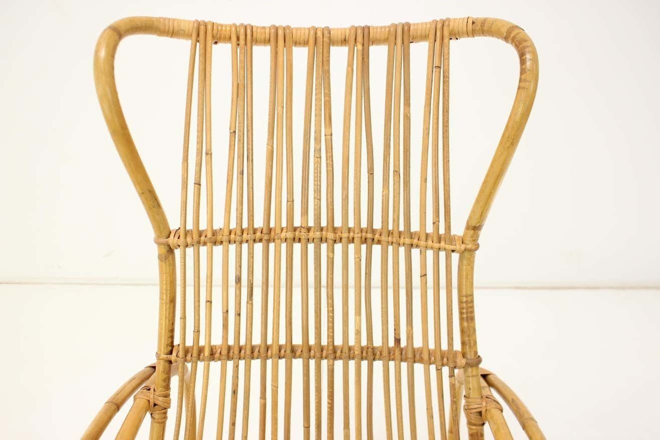 photo for sale Mid Century Rattan Rocking Chairs, 1960's