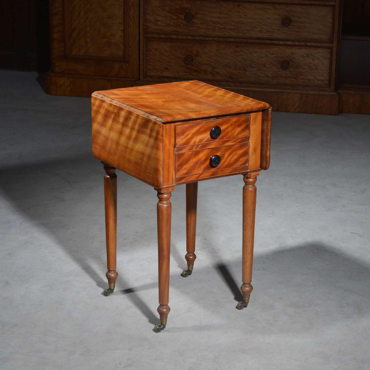 Satin Birch Bedside Table, Or Lamp Table