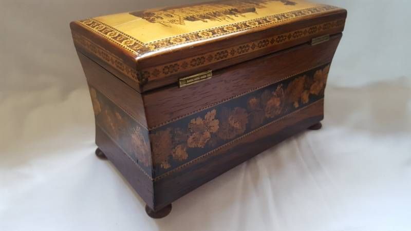 Battle Abbey Cloisters East Sussex Tunbridge Ware Tea Caddy photo 999.0