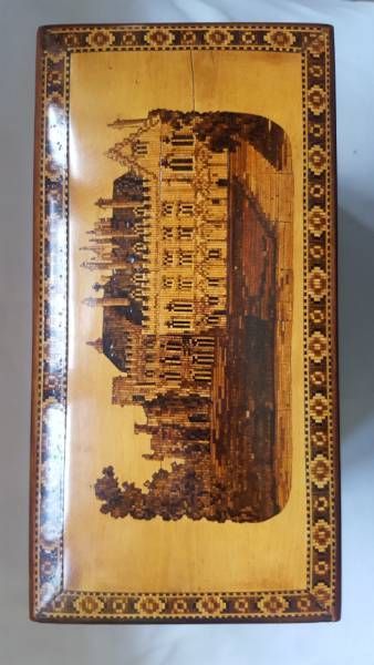 Battle Abbey Cloisters East Sussex Tunbridge Ware Tea Caddy photo vintage