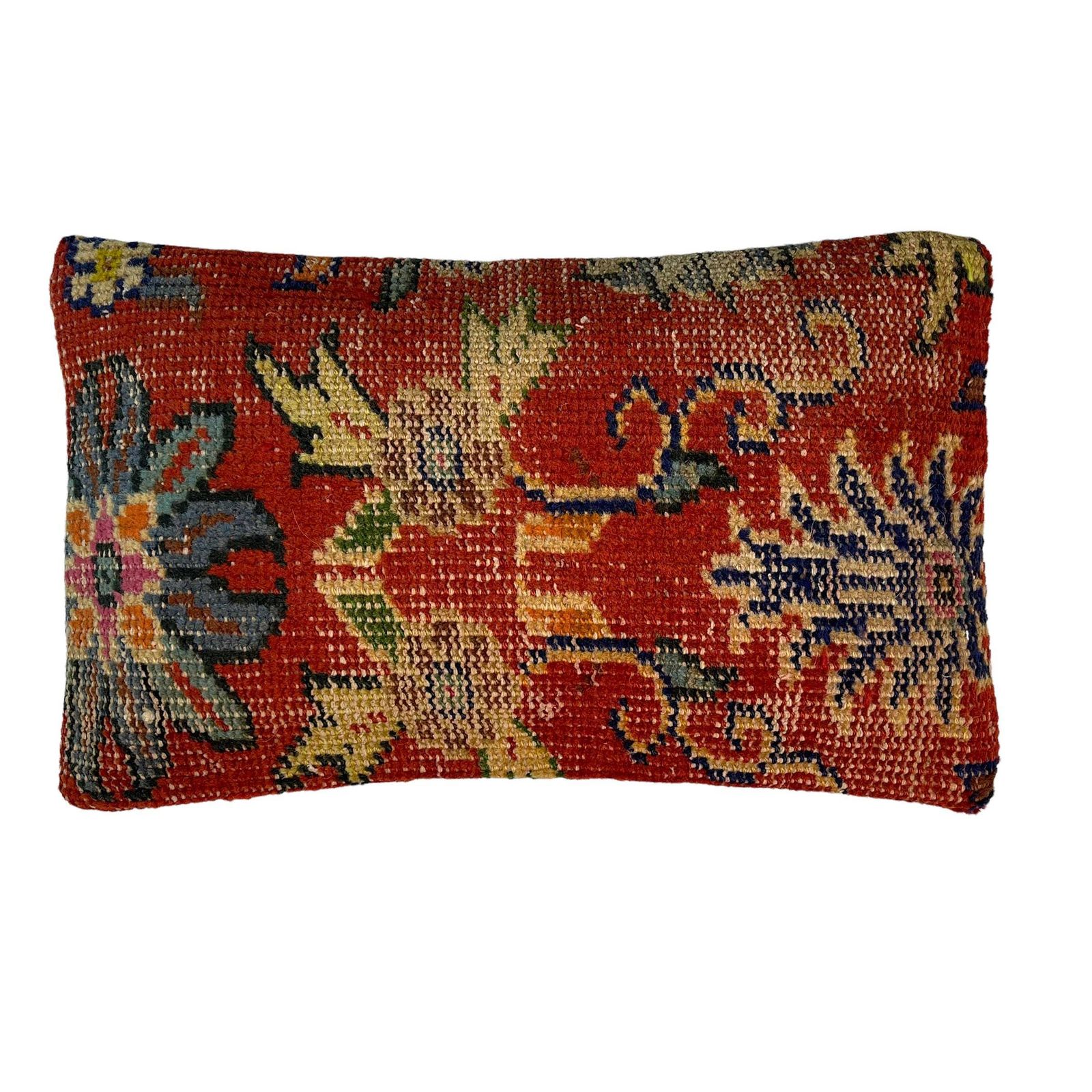 12'' X 20'' Vintage Hand Made Rug Cushion Cover, 30 X 50 Cm Decorative Rug Pillow Cover, Large Vintage Turkish Rug Cushion Cover