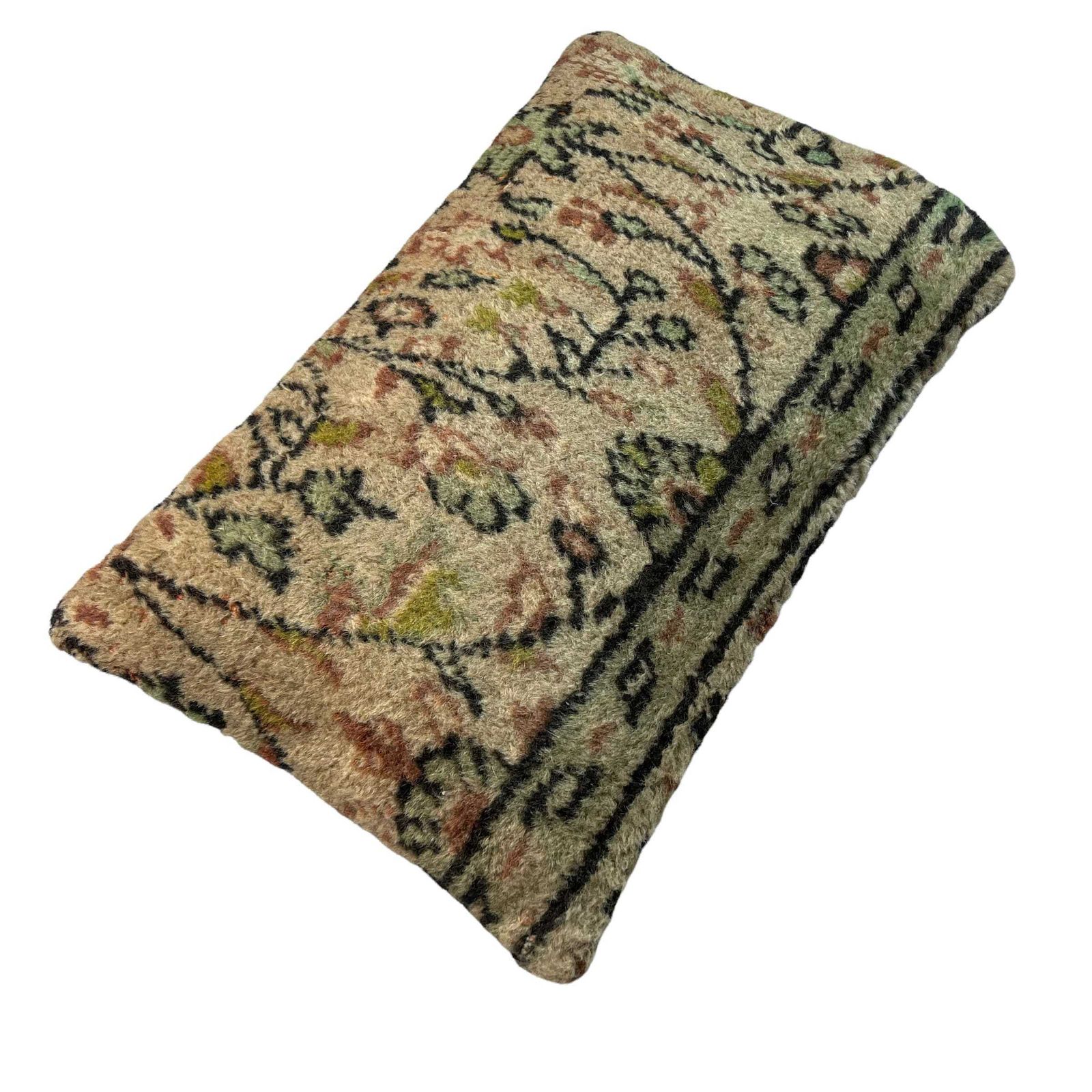 Vintage Hand Made Rug Cushion Cover, 30 X 50 Cm Decorative Rug Pillow Cover, Large Vintage Turkish Rug Cushion Cover photo vinterior