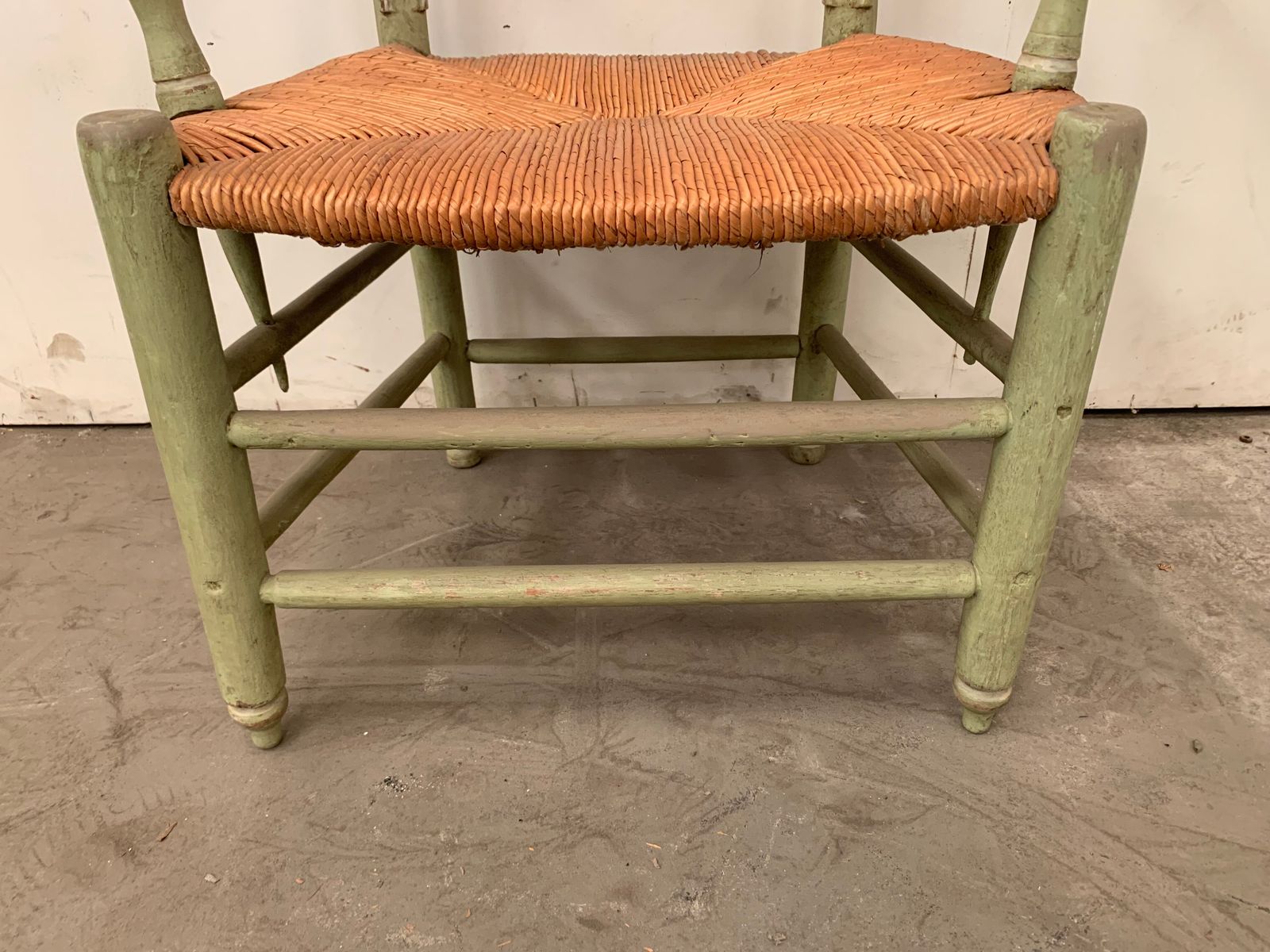 Provençal Armchair In Patinated Beech With Straw Seat, 20th Century photo 309.473406
