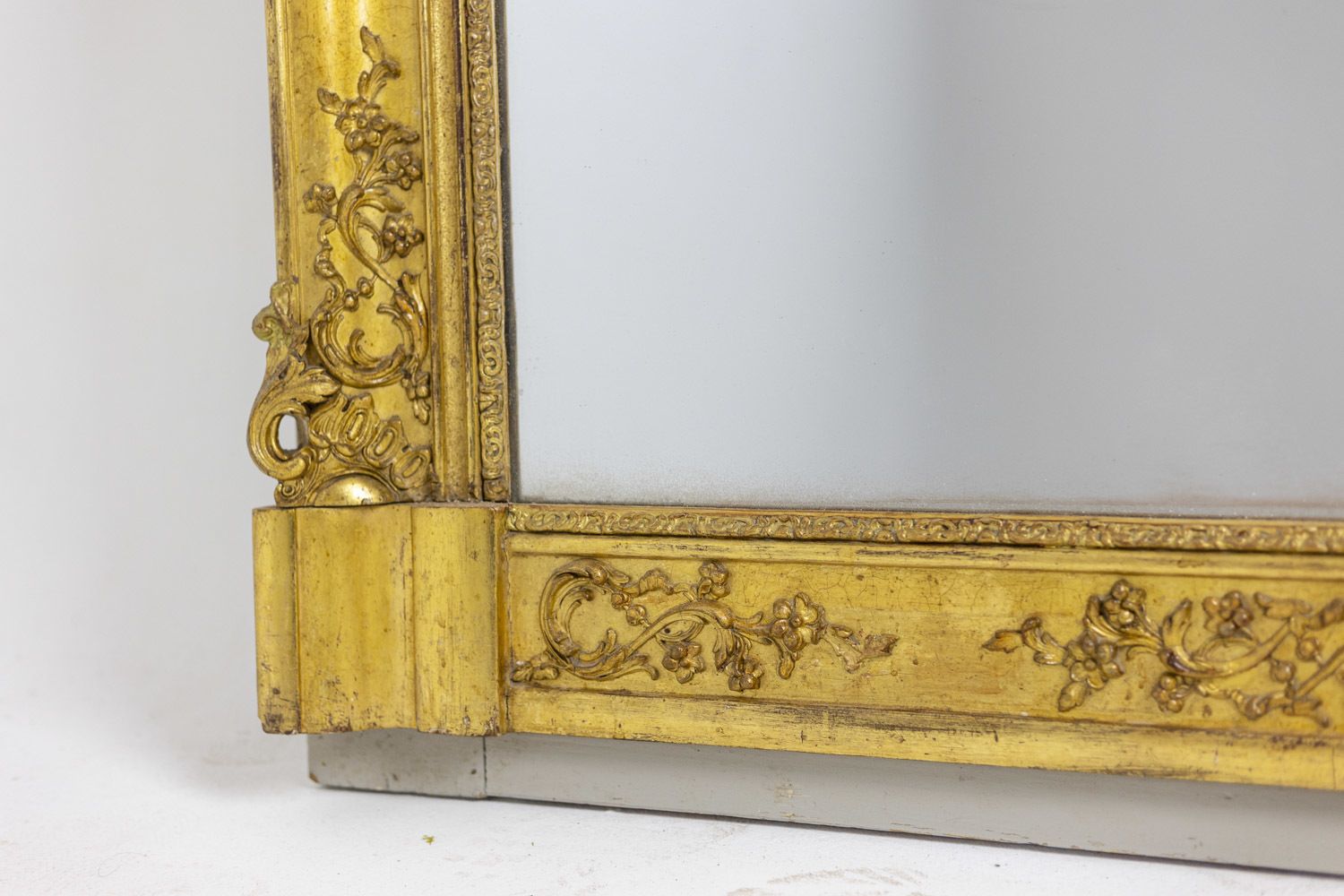 Mirror Trumeau Regency Style In Gilded Wood, 19th Century photo for sale