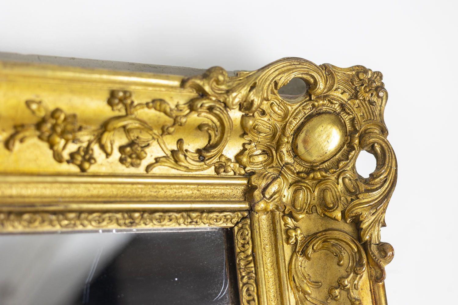 Mirror Trumeau Regency Style In Gilded Wood, 19th Century photo vintage