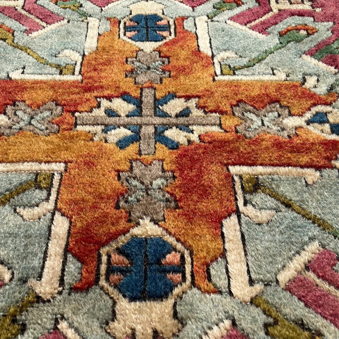 Vintage Turkish Kars Kazak Rug ,Fine Hand Knotted  Kars Kazak Carpet 204 X 134 Cm photo vintage