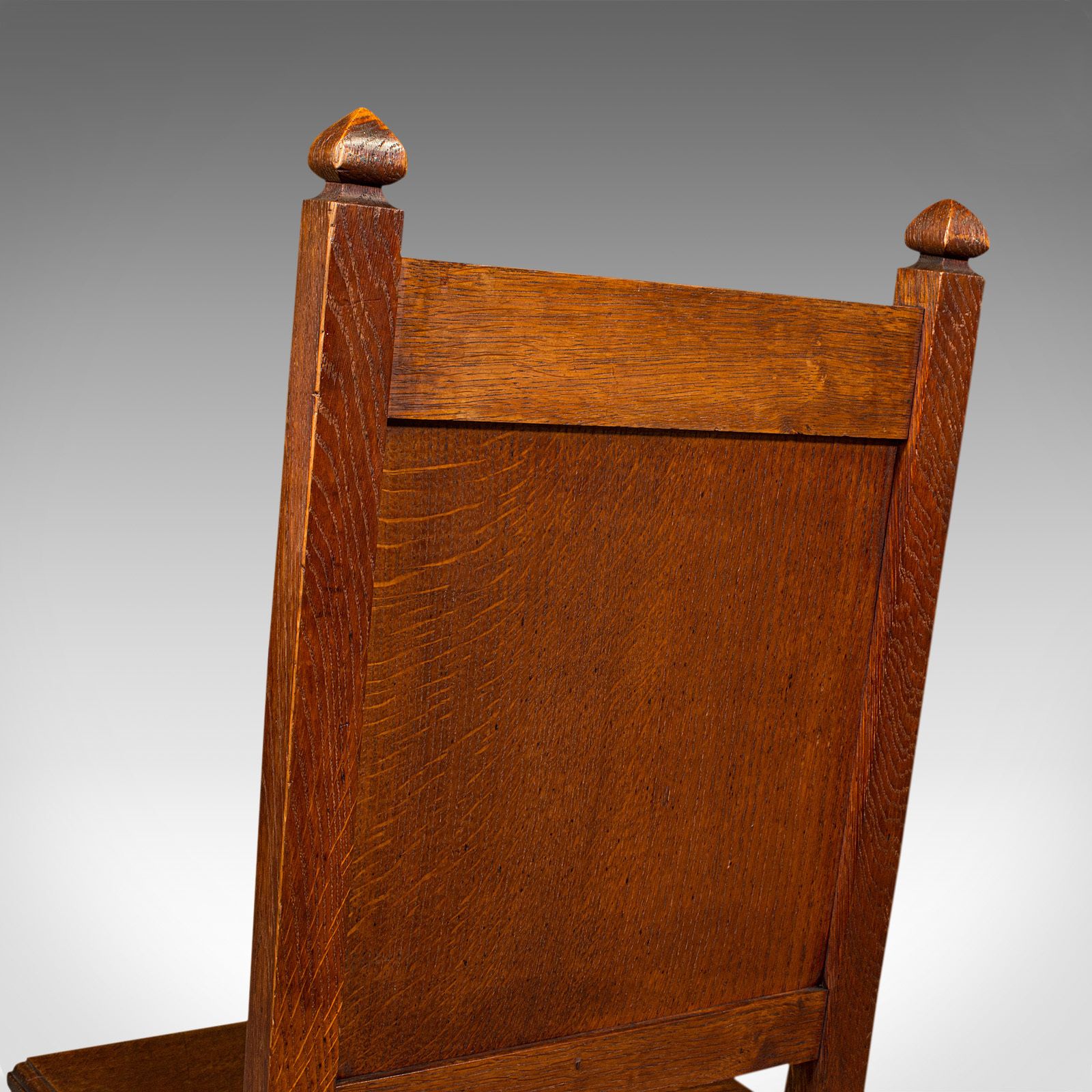 Pair Of Antique Hall Chairs, English Oak, Dining Seat, Ecclesiastical photo vinterior
