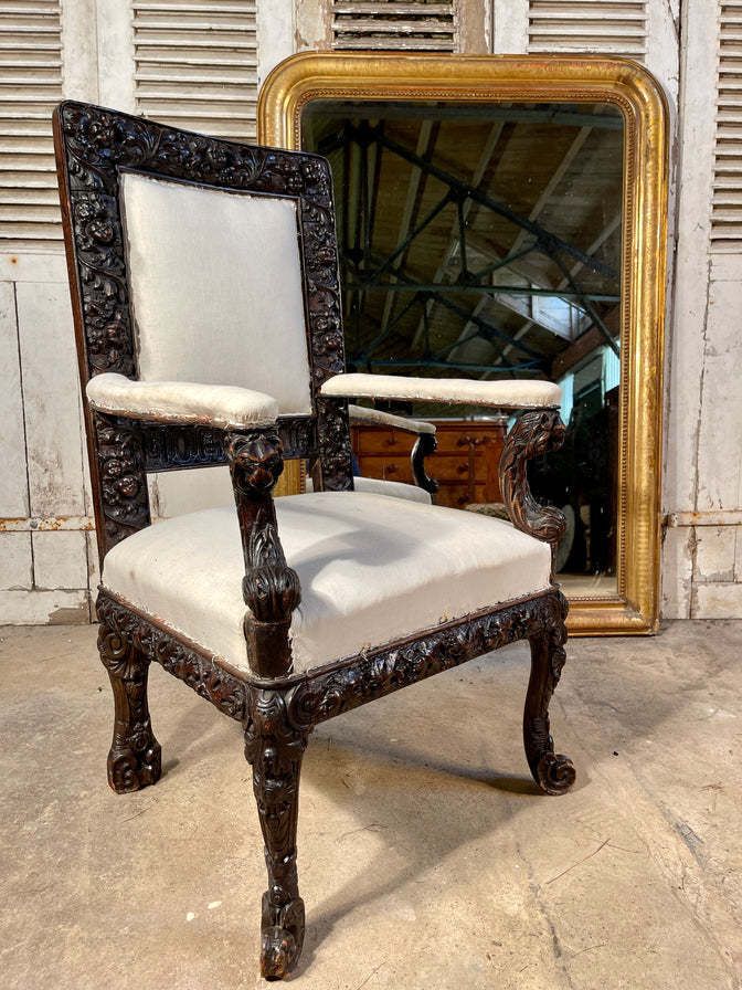 Antique Dutch Carved Hallway/Side Elbow Chairs Circa 1800 photo furniture