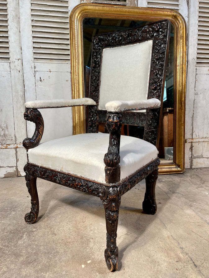Antique Dutch Carved Hallway/Side Elbow Chairs Circa 1800 photo Furniture