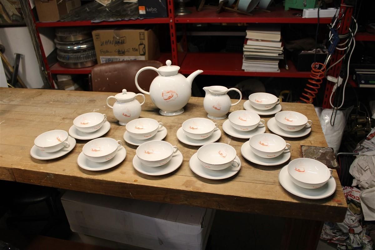 Italian Tea Service Guido Andlovitz Italy 1940s With Venice And Gondolas Laveno photo furniture